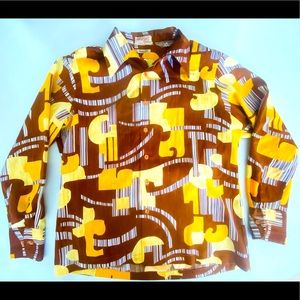 Vintage D'Avila Multicolor Print L/S Shirt Sz Large